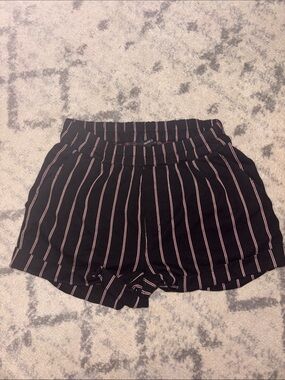 Forever 21 Black Shorts with Pink Pinstripes
